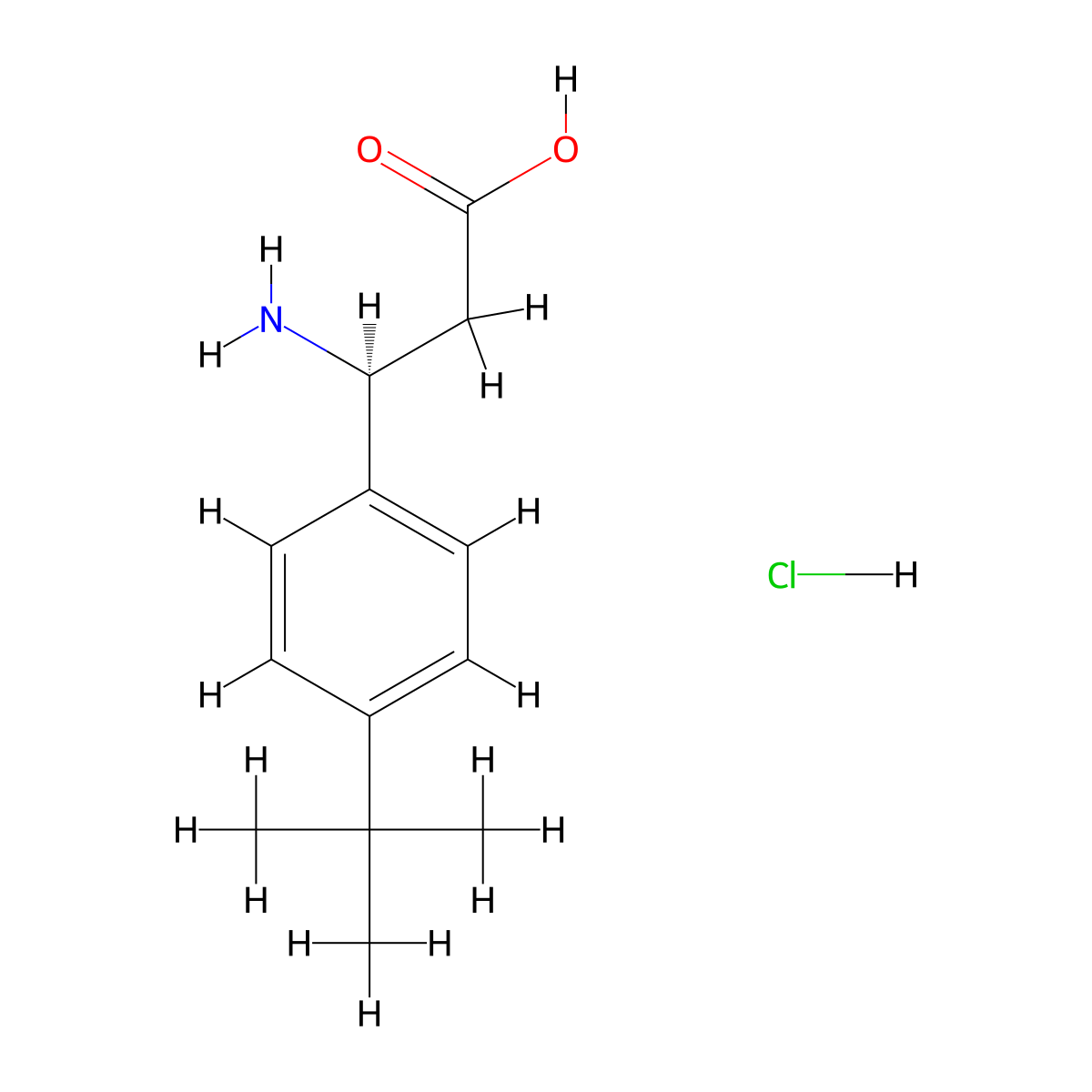 (3S)-3-amino-3-(4-tert-butylphenyl)propanoic acid hydrochloride molecular structure, CAS 1354970-50-5