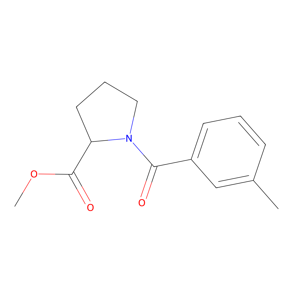 methyl (2R)-1-(3-methylbenzoyl)pyrrolidine-2-carboxylate molecular structure, CAS 1354970-52-7
