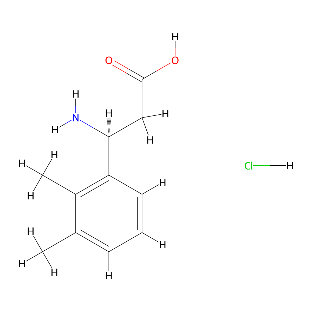 (3S)-3-amino-3-(2,3-dimethylphenyl)propanoic acid hydrochloride molecular structure, CAS 1354970-53-8