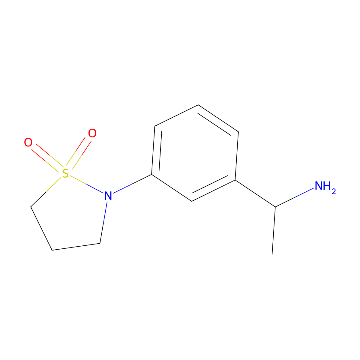 2-{3-[(1R)-1-aminoethyl]phenyl}-1lambda6,2-thiazolidine-1,1-dione molecular structure, CAS 1354970-55-0