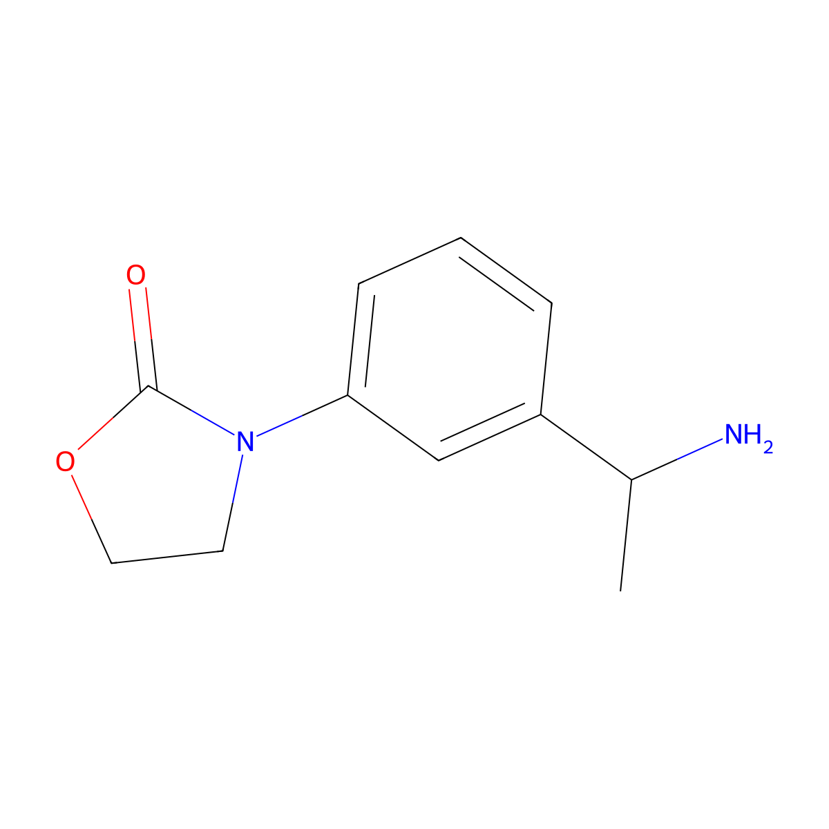 3-{3-[(1R)-1-aminoethyl]phenyl}-1,3-oxazolidin-2-one molecular structure, CAS 1354970-67-4