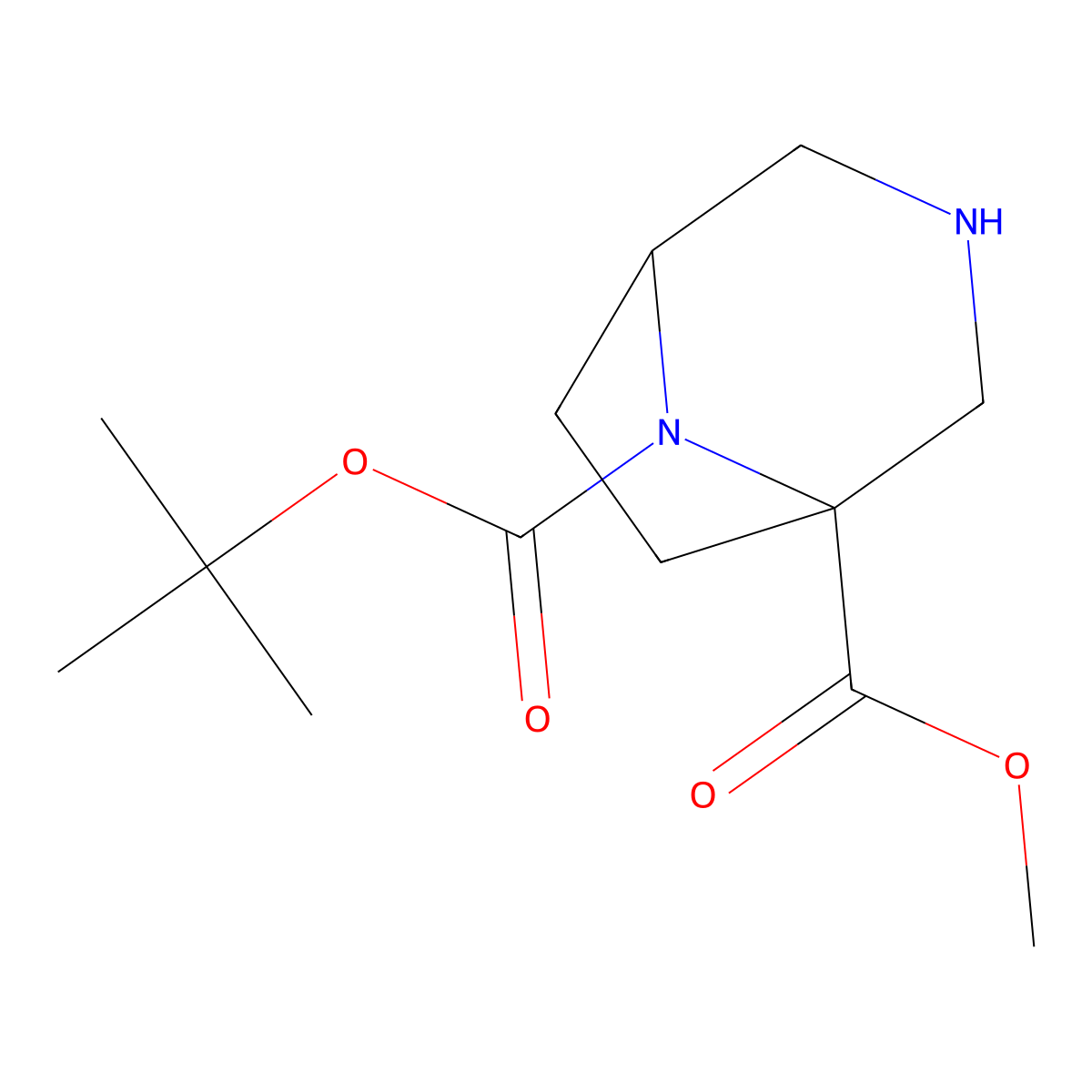 8-tert-Butyl 1-methyl 3,8-diazabicyclo[3.2.1]octane-1,8-dicarboxylate molecular structure, CAS 1354970-70-9