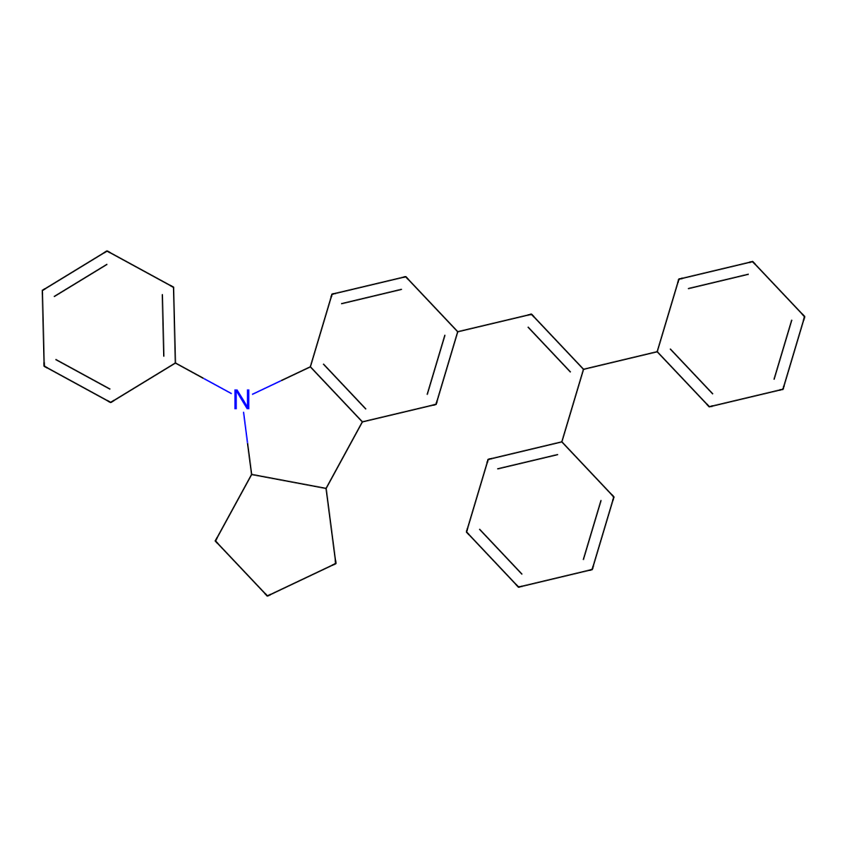 7-(2,2-Diphenylvinyl)-4-phenyl-1,2,3,3a,4,8b-hexahydrocyclopenta[b]indole molecular structure, CAS 135499-88-6
