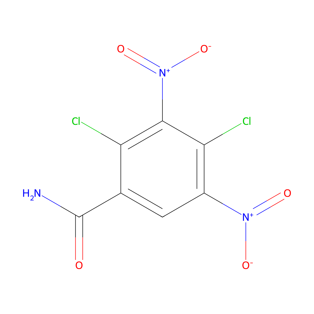 2,4-Dichloro-3,5-dinitrobenzamide molecular structure, CAS 13550-88-4