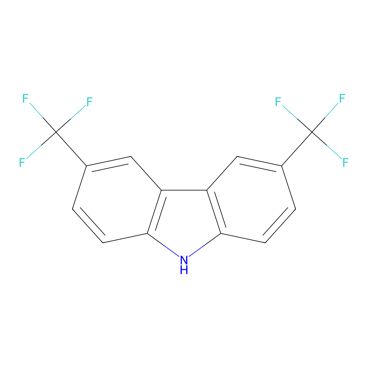 3,6-bis(trifluoromethyl)-9H-carbazole molecular structure, CAS 1355001-50-1