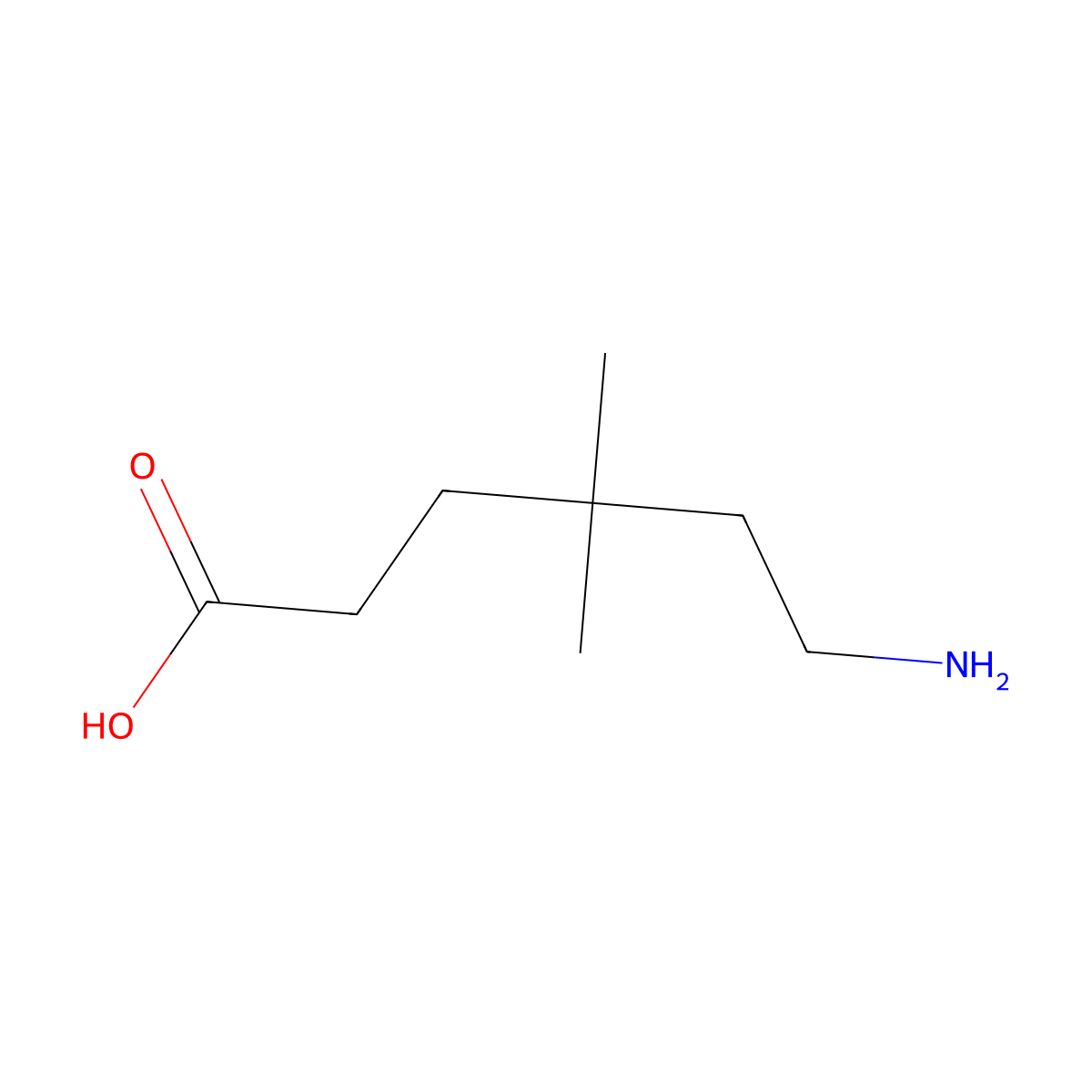 6-Amino-4,4-dimethylhexanoic acid molecular structure, CAS 1355004-57-7