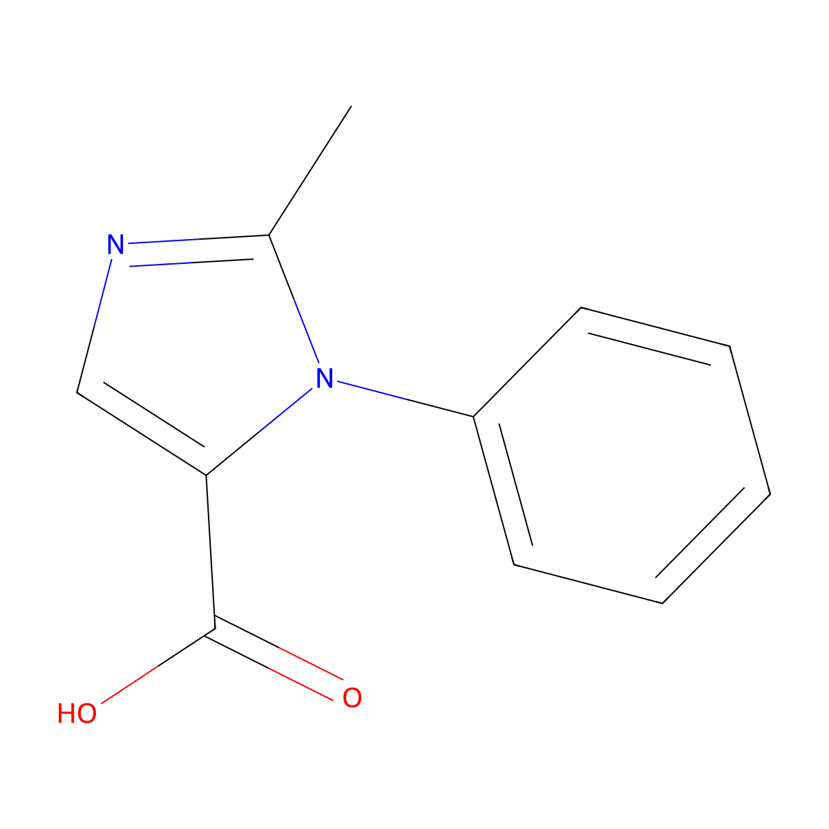 2-methyl-1-phenyl-1H-imidazole-5-carboxylic acid molecular structure, CAS 1355004-61-3