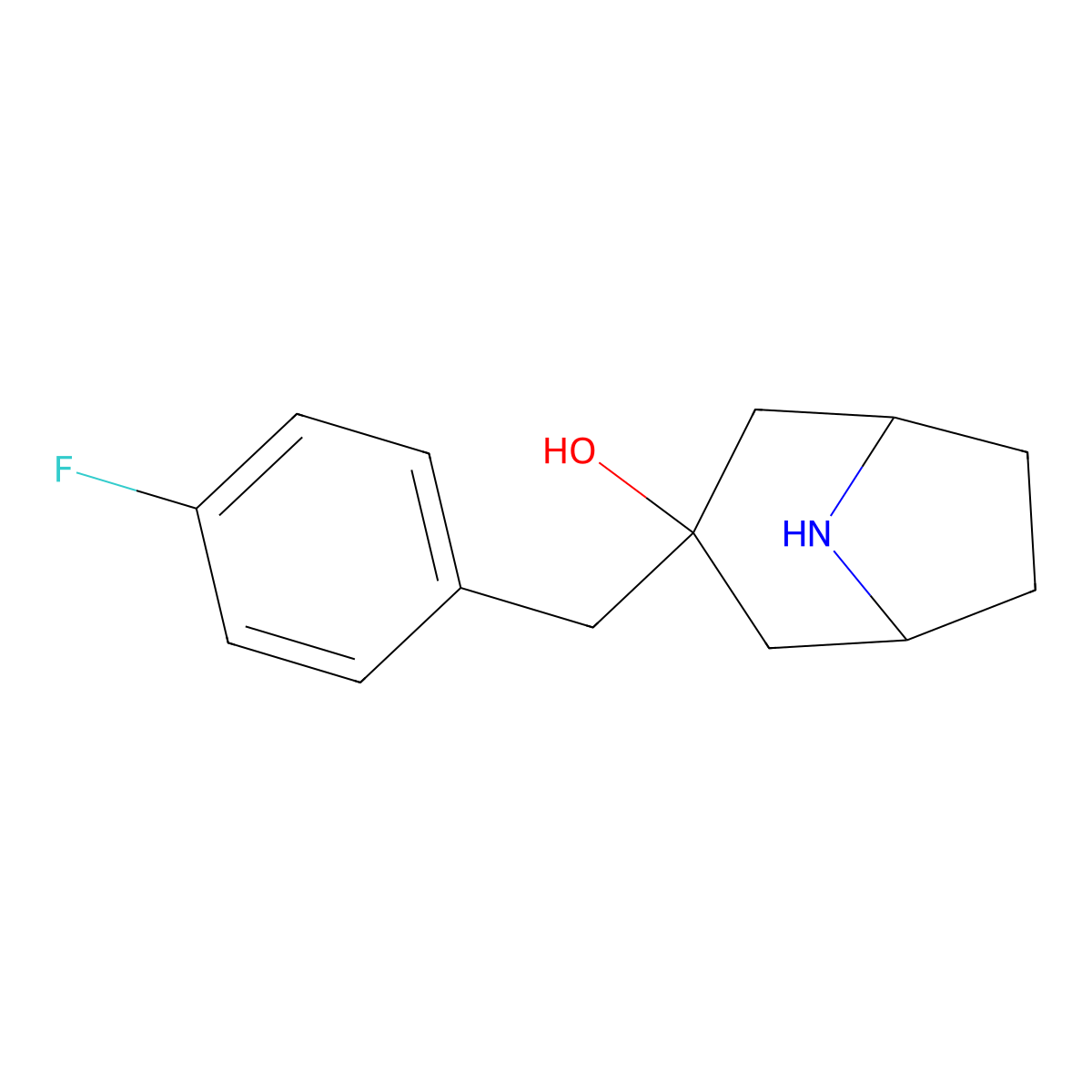 3-[(4-Fluorophenyl)methyl]-8-azabicyclo[3.2.1]octan-3-ol molecular structure, CAS 1355004-64-6