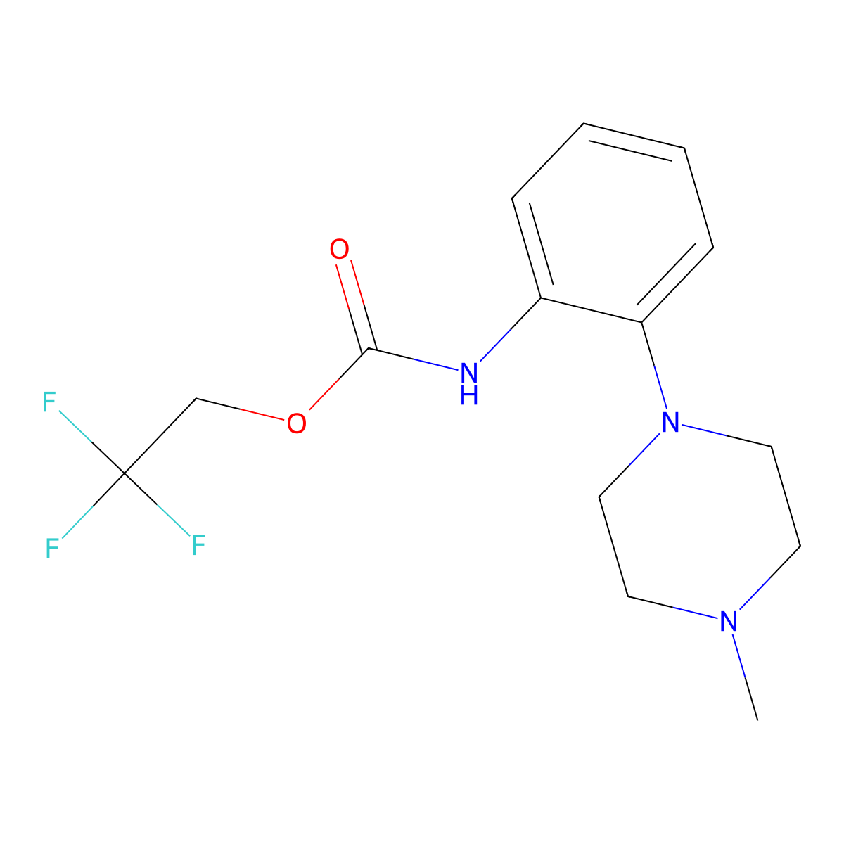 2,2,2-Trifluoroethyl (2-(4-methylpiperazin-1-yl)phenyl)carbamate molecular structure, CAS 1355004-81-7