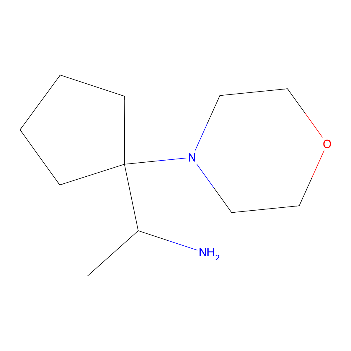 1-[1-(Morpholin-4-yl)cyclopentyl]ethan-1-amine molecular structure, CAS 1355004-83-9
