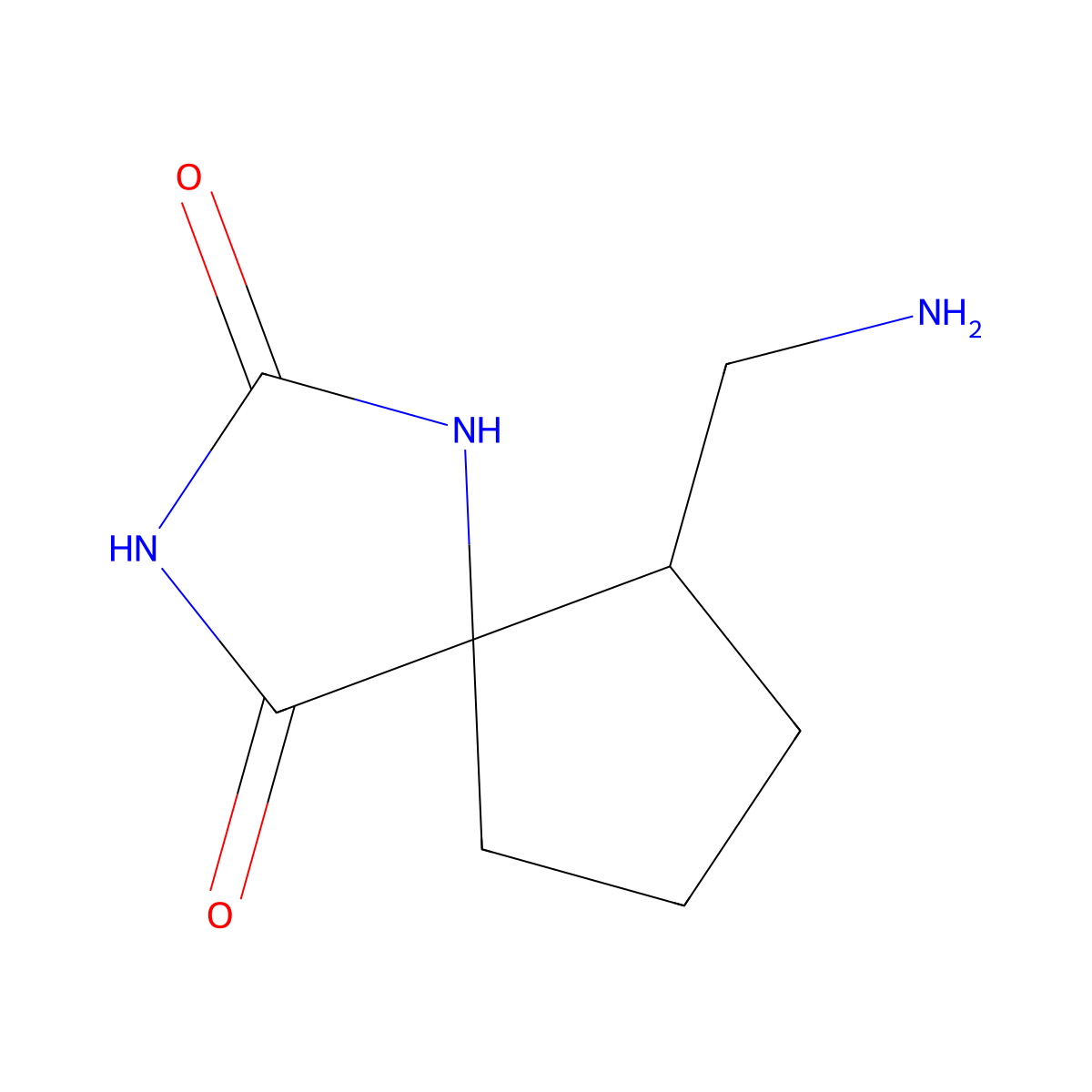 6-(Aminomethyl)-1,3-diazaspiro[4.4]nonane-2,4-dione molecular structure, CAS 1355004-86-2