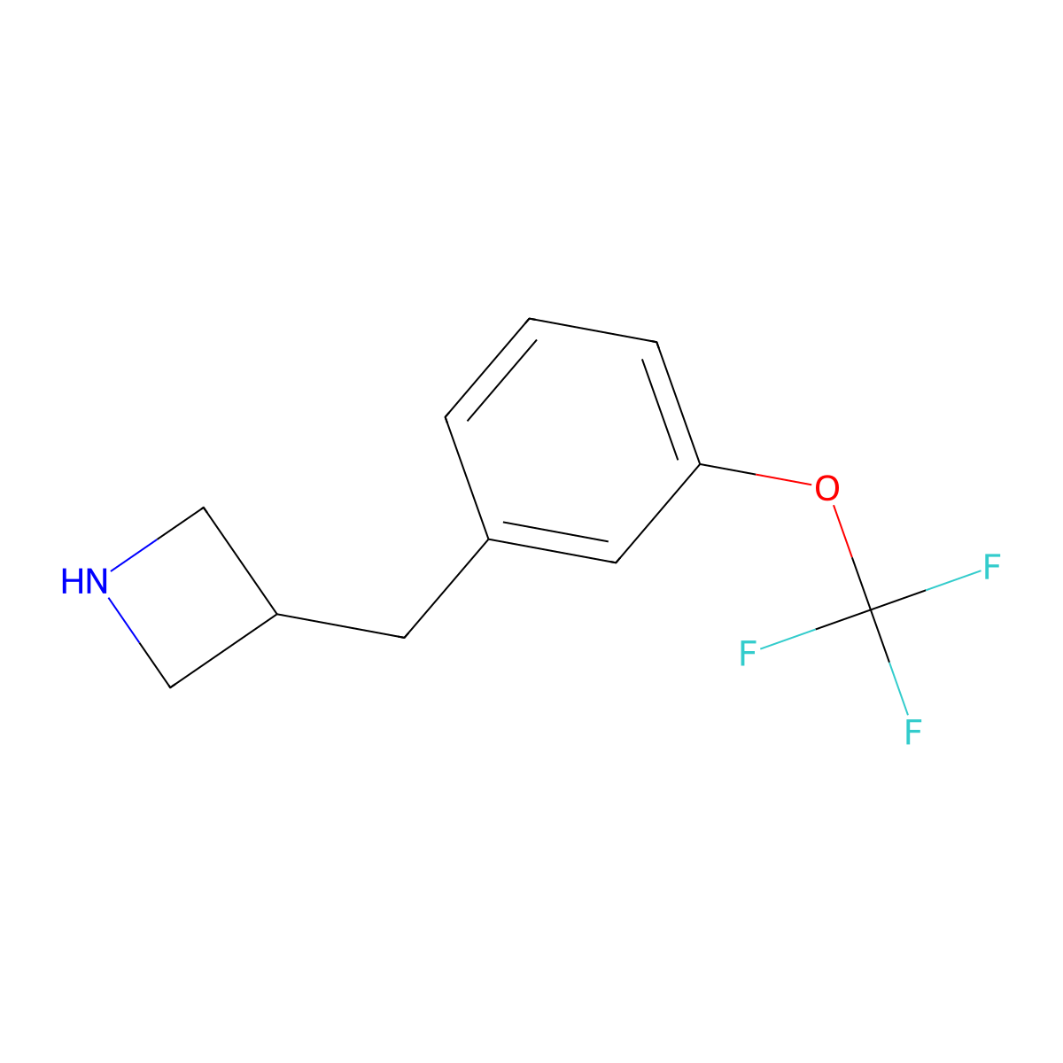 3-{[3-(Trifluoromethoxy)phenyl]methyl}azetidine molecular structure, CAS 1355004-89-5
