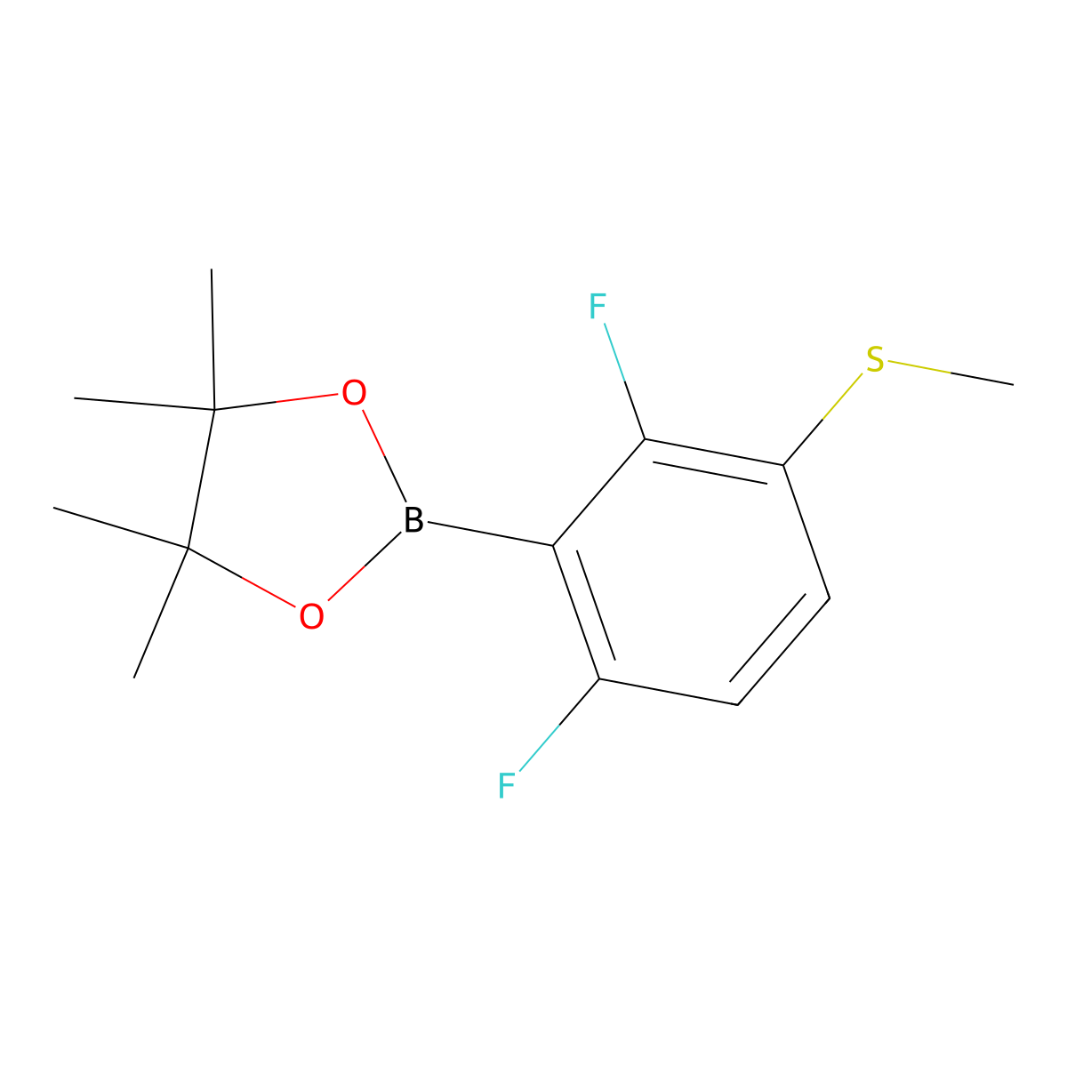 2,6-Difluoro-3-(methylthio)phenylboronic acid pinacol ester molecular structure, CAS 1355011-72-1