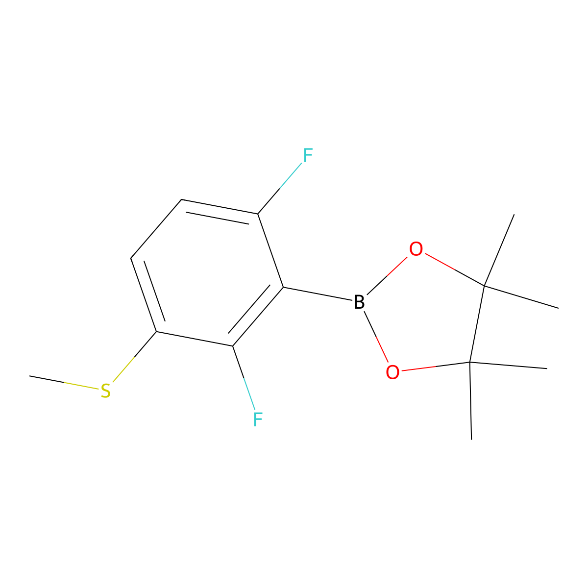 2,6-Difluoro-3-(methylthio)phenylboronic acid pinacol ester molecular structure, CAS 1355011-72-1