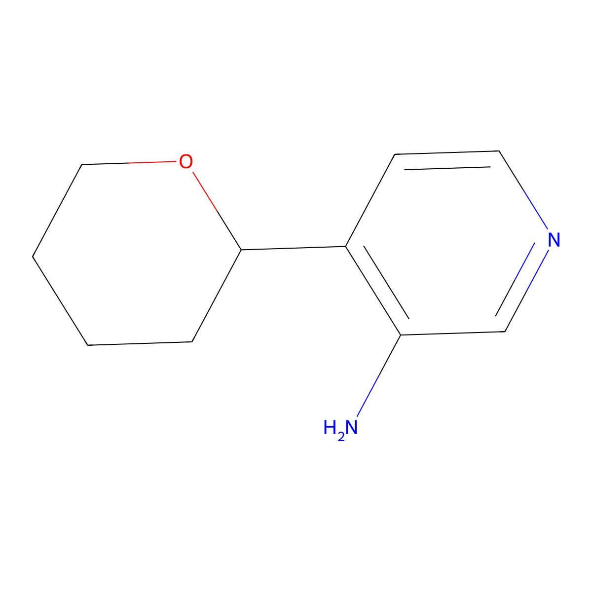 4-(tetrahydro-2H-pyran-2-yl)pyridin-3-amine molecular structure, CAS 1355012-91-7