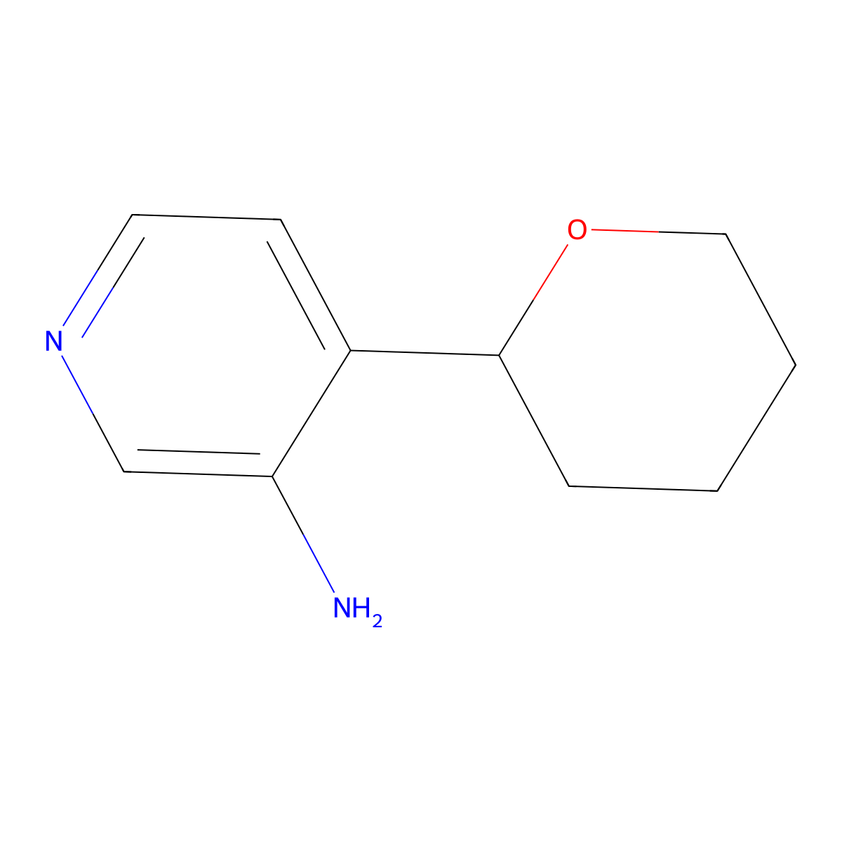 4-(tetrahydro-2H-pyran-2-yl)pyridin-3-amine molecular structure, CAS 1355012-91-7