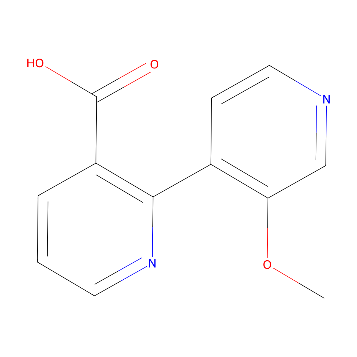 3'-Methoxy-[2,4'-bipyridine]-3-carboxylic acid molecular structure, CAS 1355015-92-7