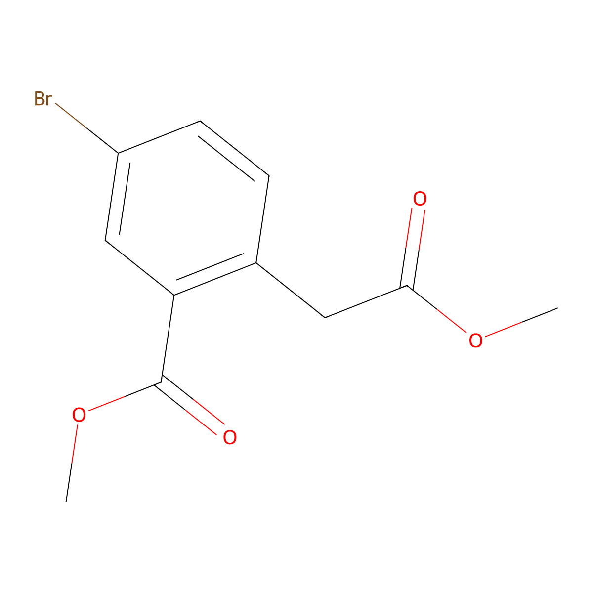Methyl 5-bromo-2-(2-methoxy-2-oxoethyl)benzoate molecular structure, CAS 1355048-98-4
