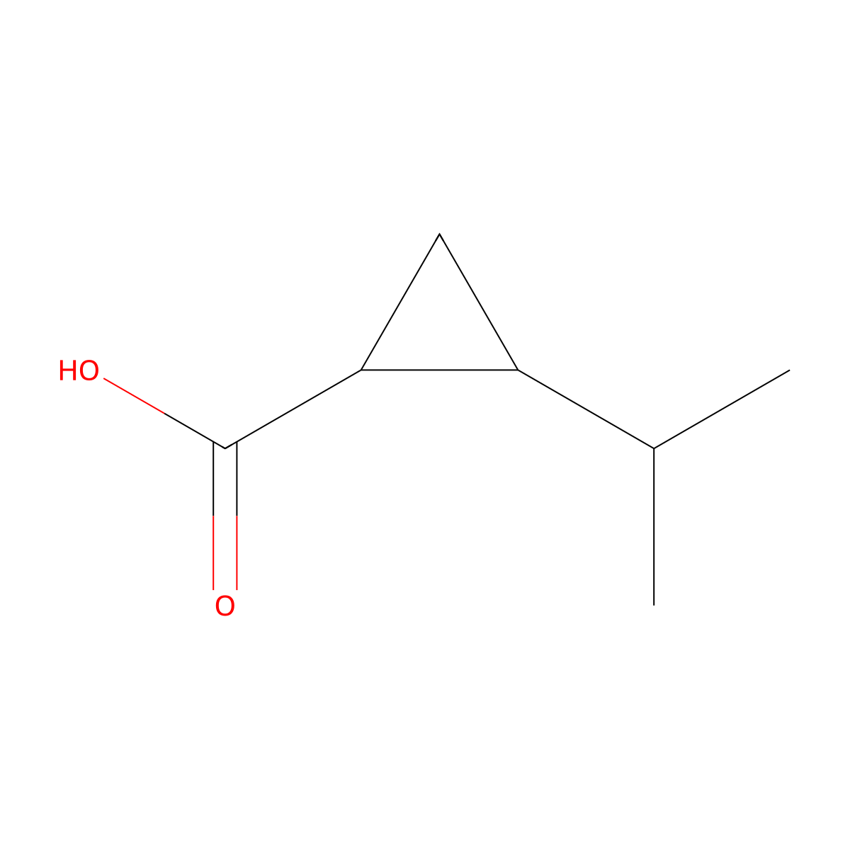 rac-(1R,2S)-2-(propan-2-yl)cyclopropane-1-carboxylic acid molecular structure, CAS 1355058-91-1