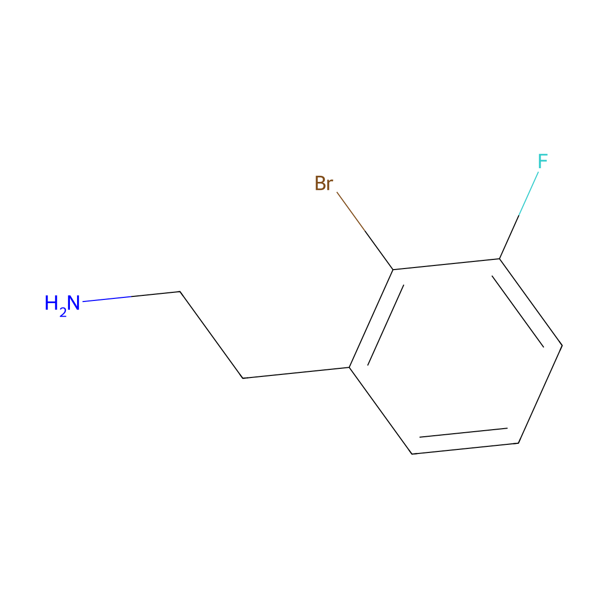 2-Bromo-3-fluoro-benzeneethanamine molecular structure, CAS 1355060-37-5