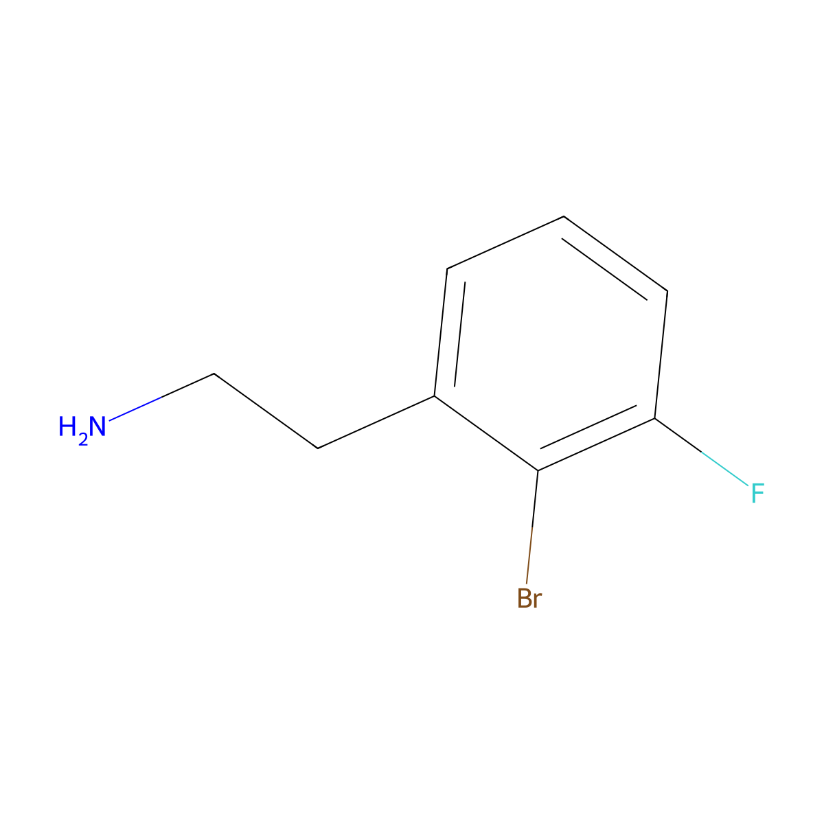 2-Bromo-3-fluoro-benzeneethanamine molecular structure, CAS 1355060-37-5