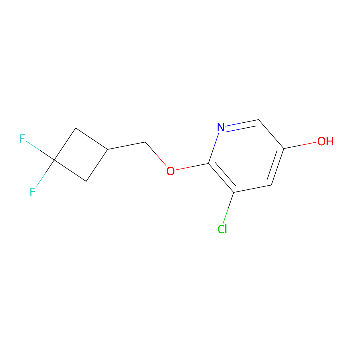 5-Chloro-6-((3,3-difluorocyclobutyl)methoxy)pyridin-3-OL molecular structure, CAS 1355066-37-3