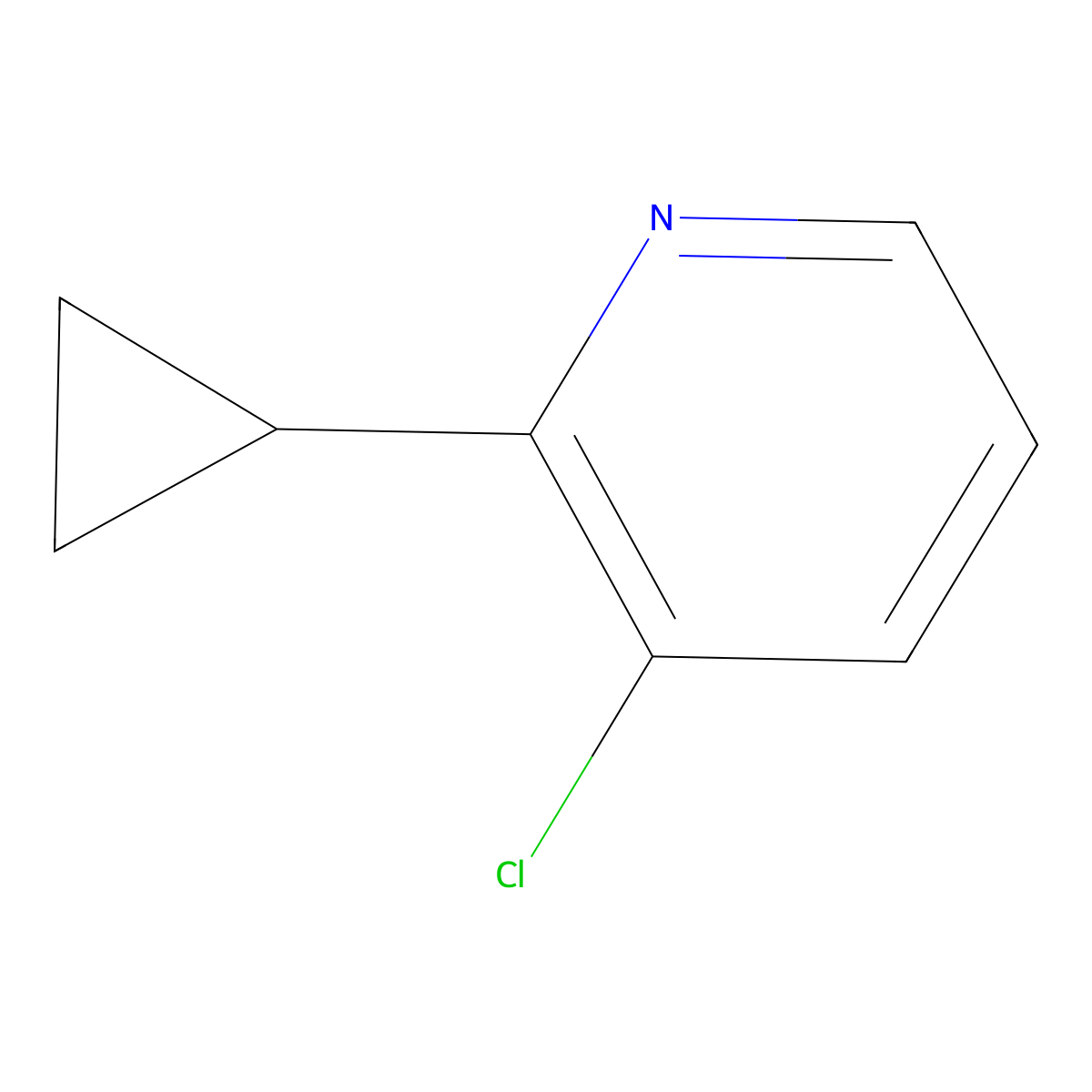 3-Chloro-2-cyclopropylpyridine molecular structure, CAS 1355066-87-3