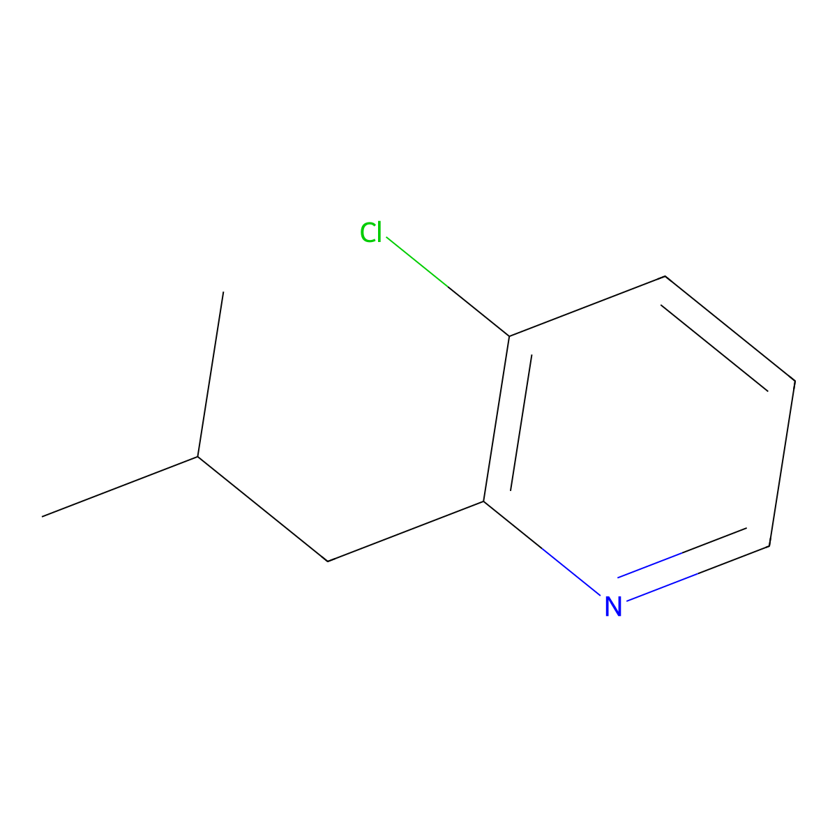3-Chloro-2-isobutylpyridine molecular structure, CAS 1355066-88-4