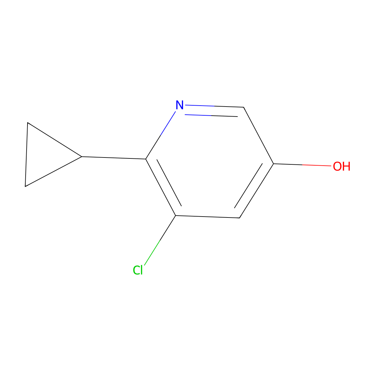 5-Chloro-6-cyclopropylpyridin-3-OL molecular structure, CAS 1355067-18-3
