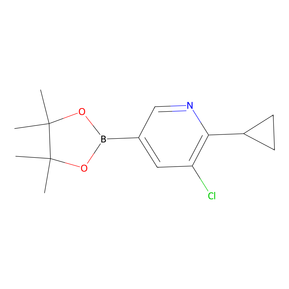 (5-Chloro-6-cyclopropylpyridin-3-yl)boronic acid pinacol ester molecular structure, CAS 1355067-20-7