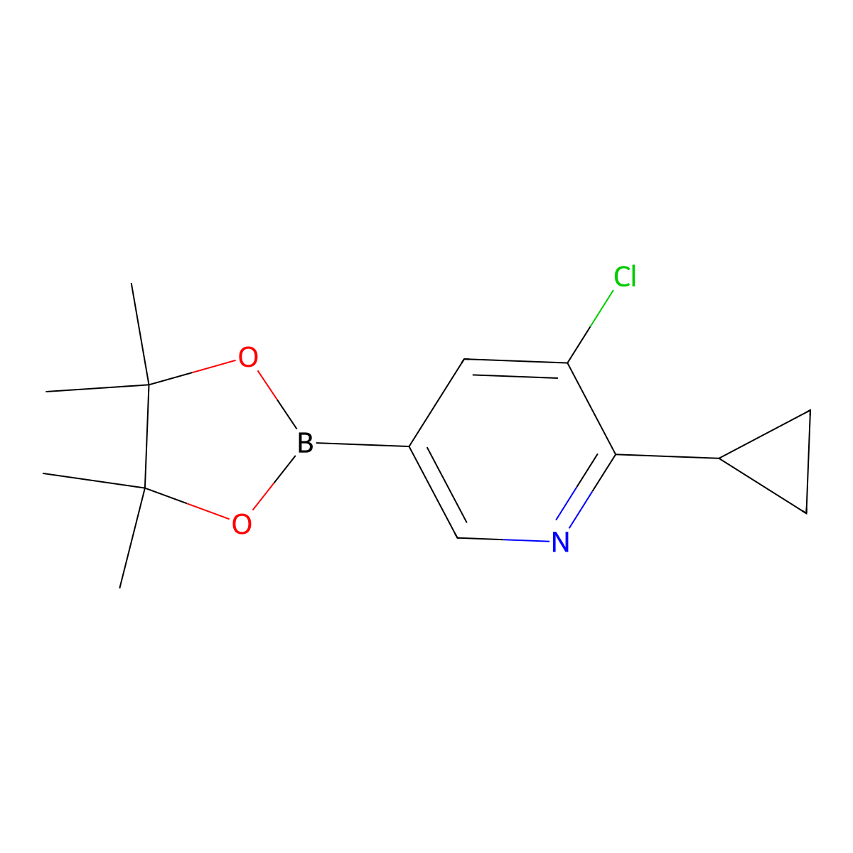 (5-Chloro-6-cyclopropylpyridin-3-yl)boronic acid pinacol ester molecular structure, CAS 1355067-20-7