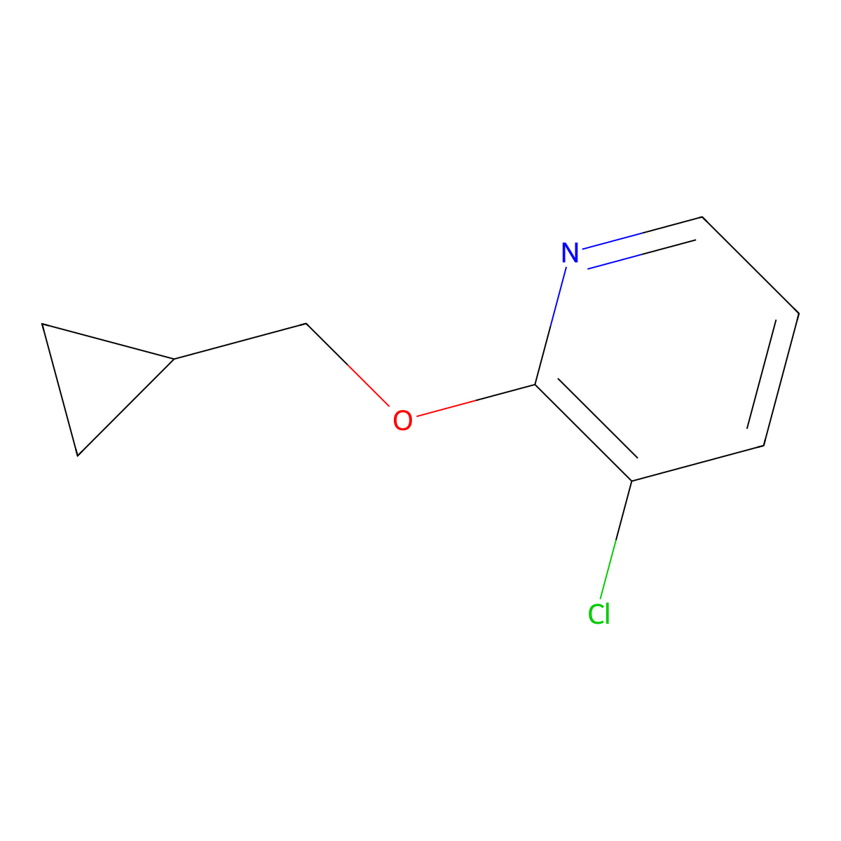 3-Chloro-2-(cyclopropylmethoxy)pyridine molecular structure, CAS 1355068-47-1