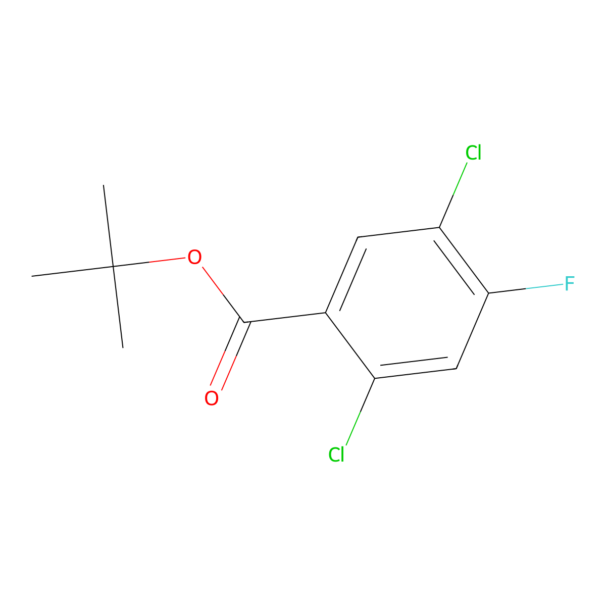 Tert-butyl 2,5-dichloro-4-fluorobenzoate molecular structure, CAS 1355070-18-6