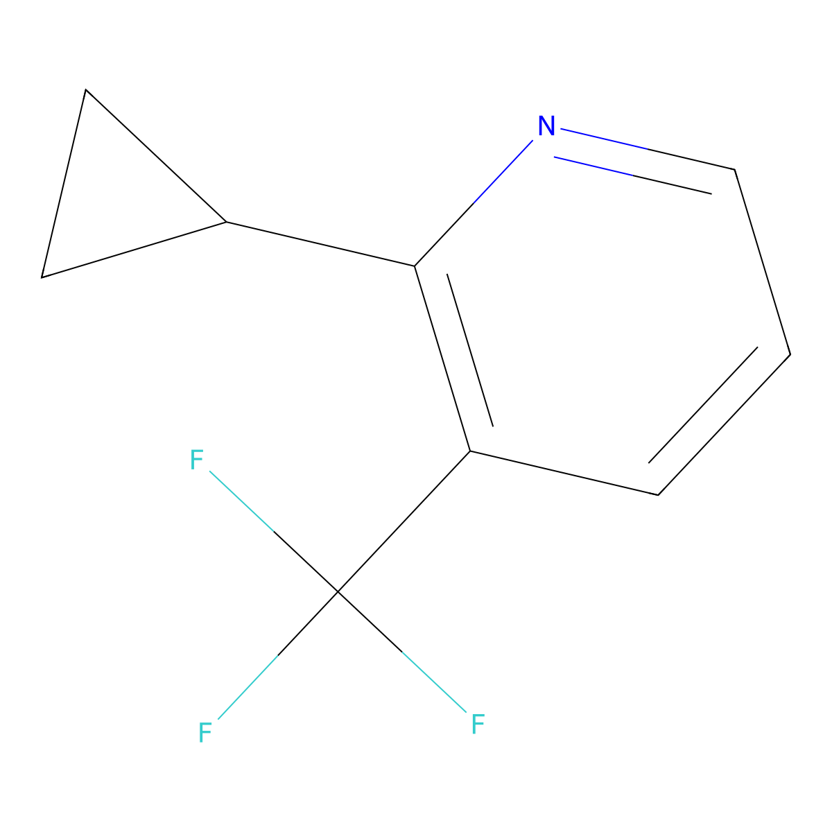 2-Cyclopropyl-3-(trifluoromethyl)pyridine molecular structure, CAS 1355070-32-4