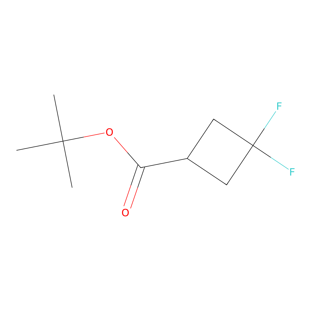 Tert-butyl 3,3-difluorocyclobutanecarboxylate molecular structure, CAS 1355070-36-8