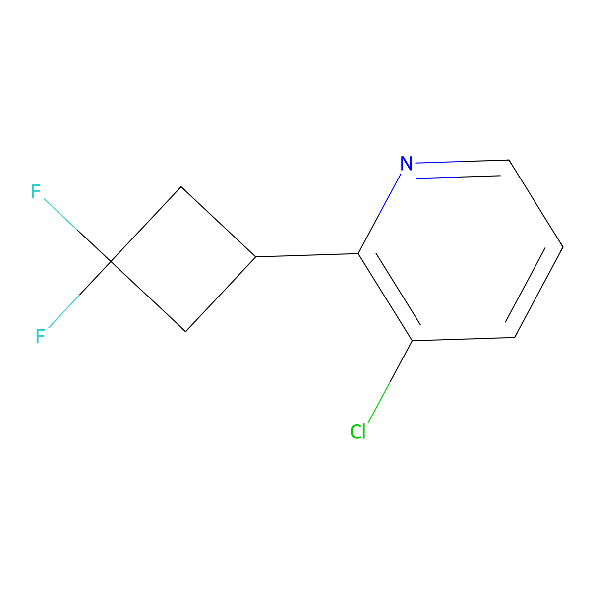 3-Chloro-2-(3,3-difluorocyclobutyl)pyridine molecular structure, CAS 1355070-38-0