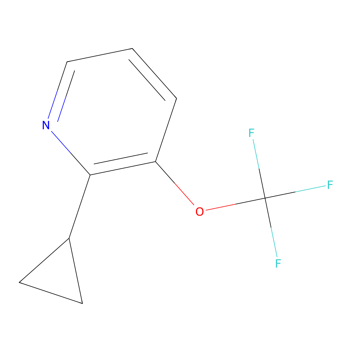 2-Cyclopropyl-3-(trifluoromethoxy)pyridine molecular structure, CAS 1355070-78-8