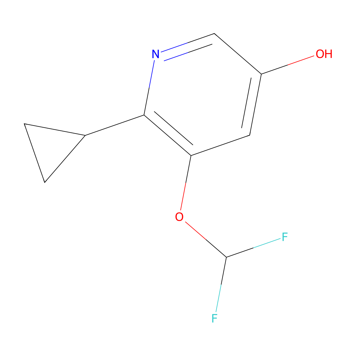 6-Cyclopropyl-5-(difluoromethoxy)pyridin-3-OL molecular structure, CAS 1355071-68-9