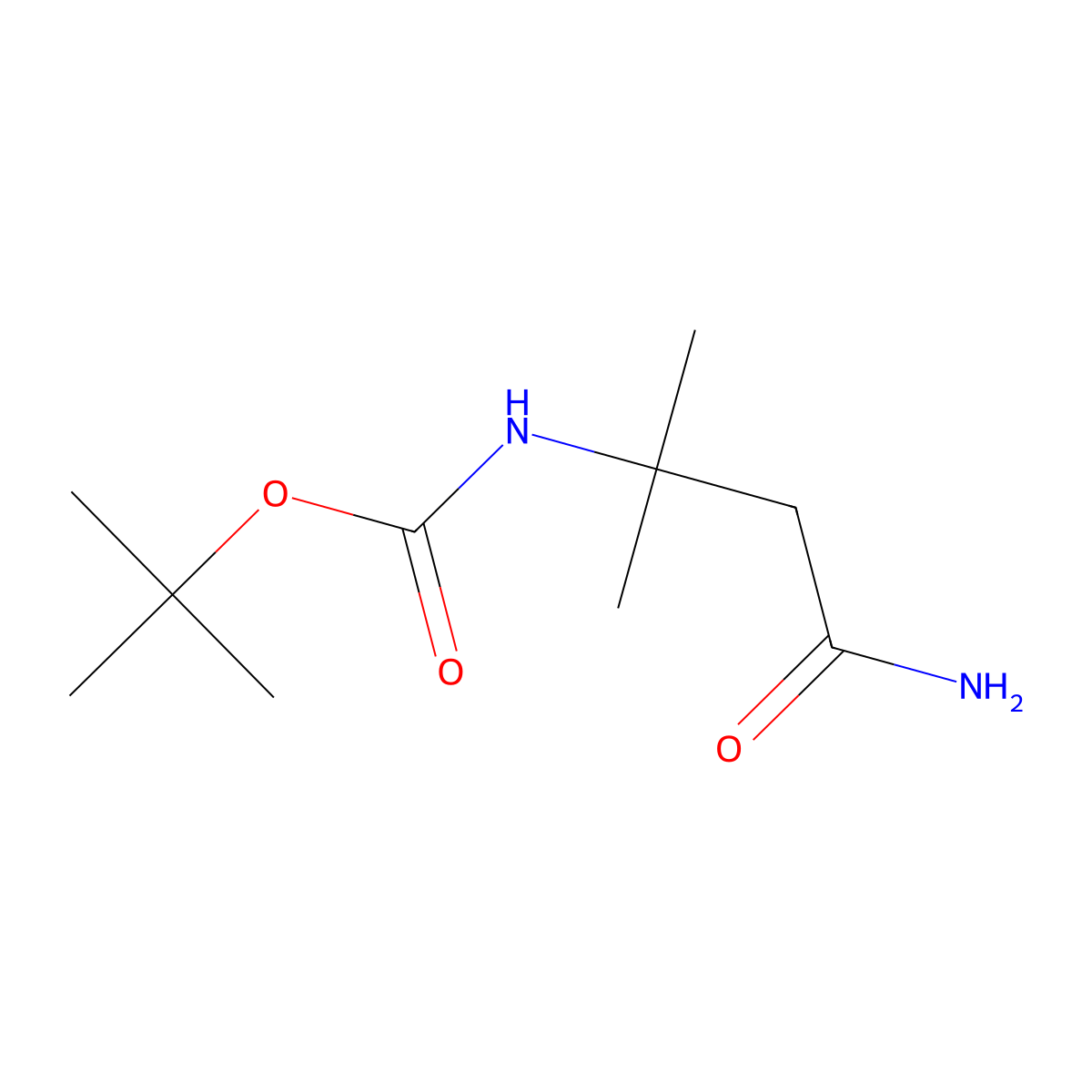 tert-Butyl (4-amino-2-methyl-4-oxobutan-2-yl)carbamate molecular structure, CAS 1355083-45-2