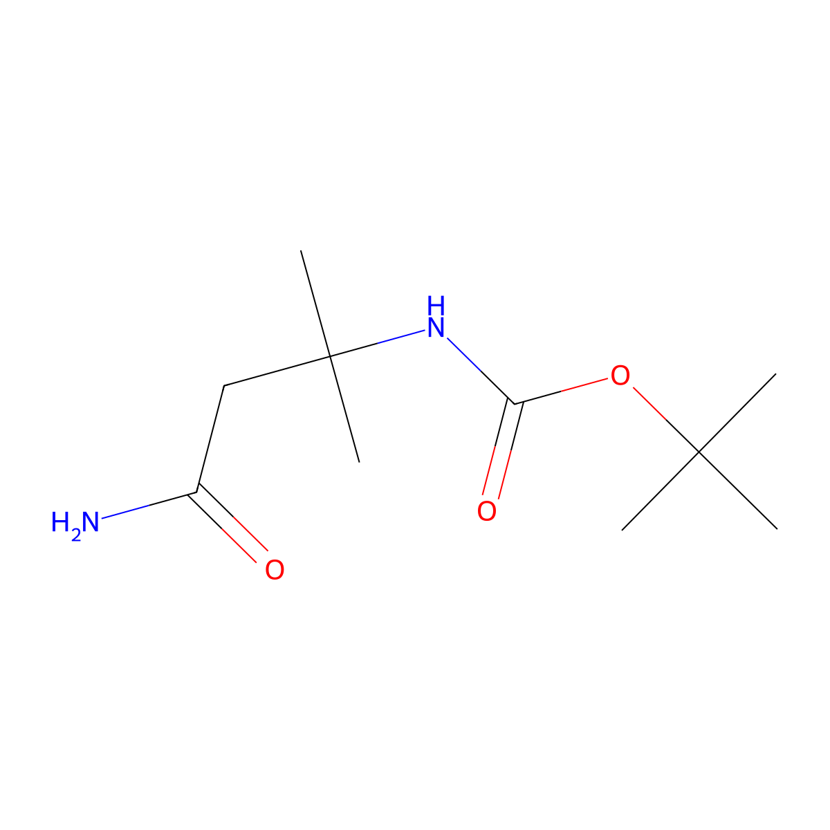 tert-Butyl (4-amino-2-methyl-4-oxobutan-2-yl)carbamate molecular structure, CAS 1355083-45-2