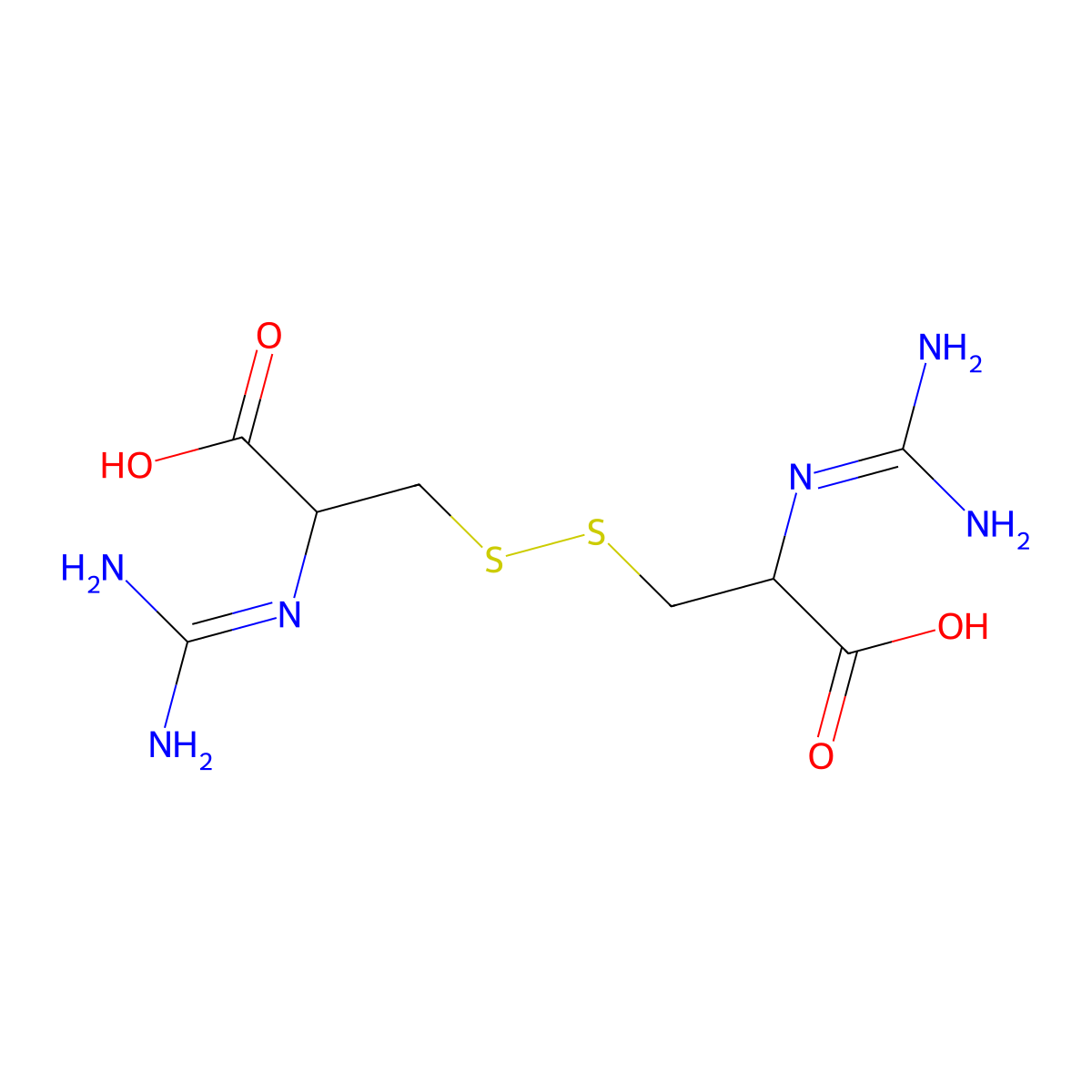 Cystine, N,N'-bis(aminoiminomethyl)- molecular structure, CAS 13551-09-2