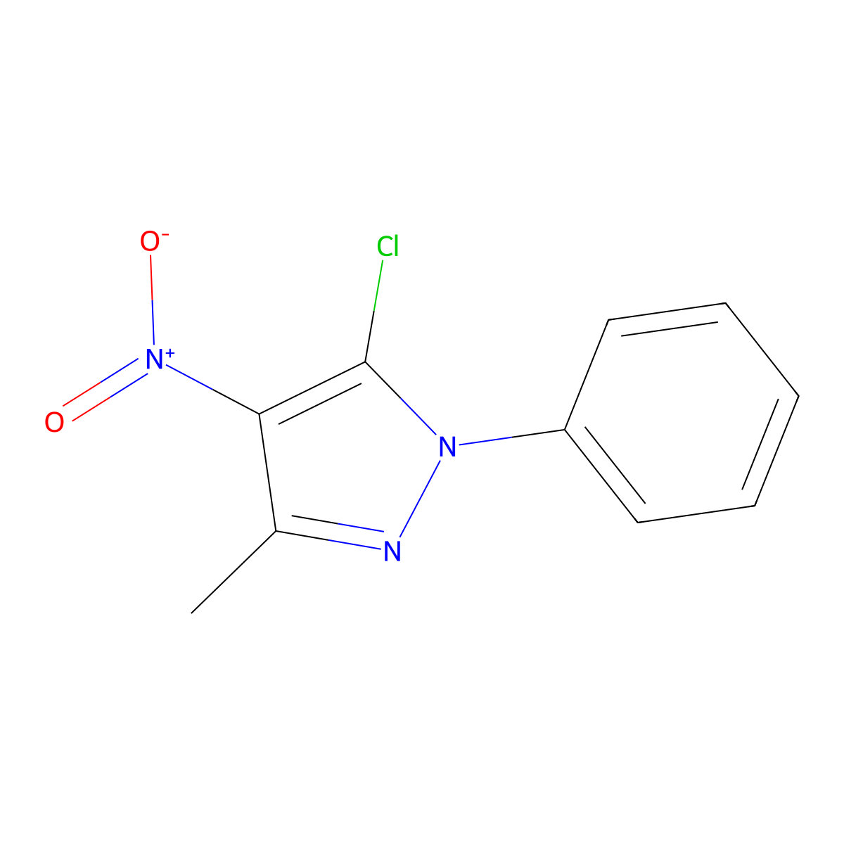 5-Chloro-3-methyl-4-nitro-1-phenyl-1H-pyrazole molecular structure, CAS 13551-76-3