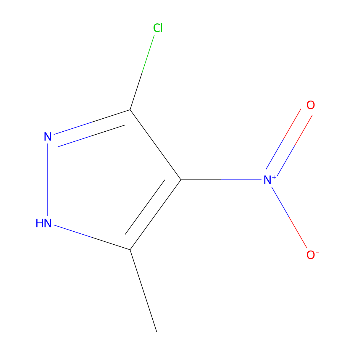 5-Chloro-3-methyl-4-nitro-1H-pyrazole molecular structure, CAS 13551-81-0