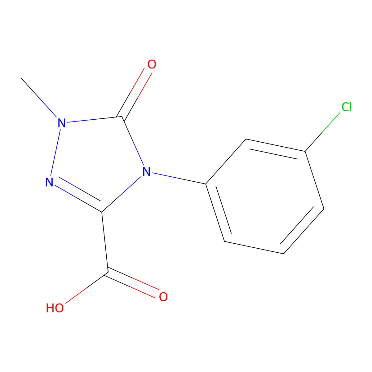 4-(3-Chlorophenyl)-1-methyl-5-oxo-4,5-dihydro-1H-1,2,4-triazole-3-carboxylic acid molecular structure, CAS 1355170-45-4