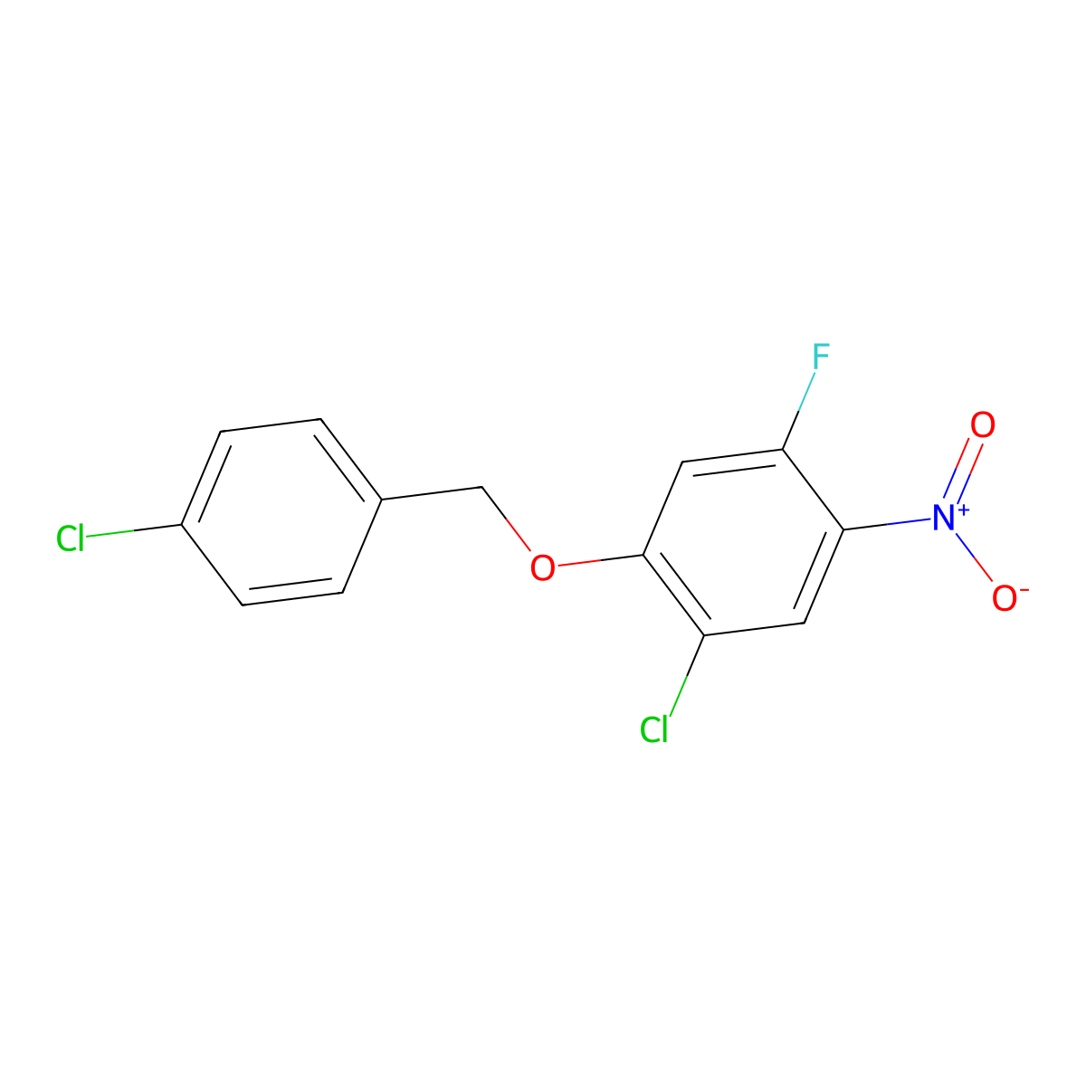 1-Chloro-2-[(4-chlorobenzyl)oxy]-4-fluoro-5-nitrobenzene molecular structure, CAS 1355170-75-0