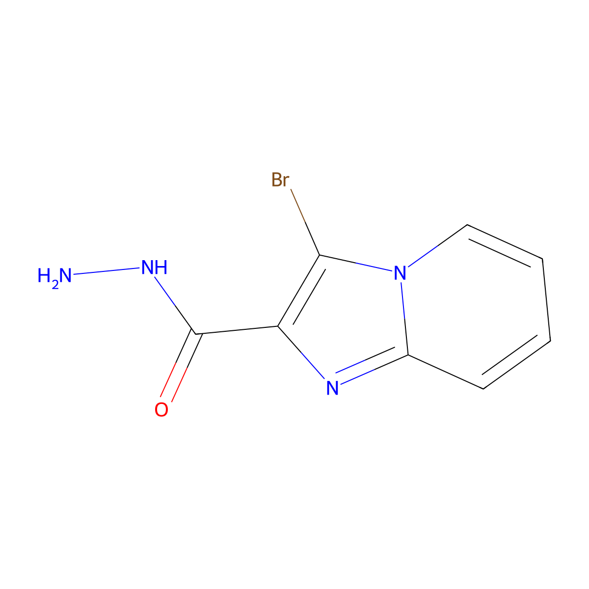 3-Bromoimidazo[1,2-a]pyridine-2-carbohydrazide molecular structure, CAS 1355170-89-6