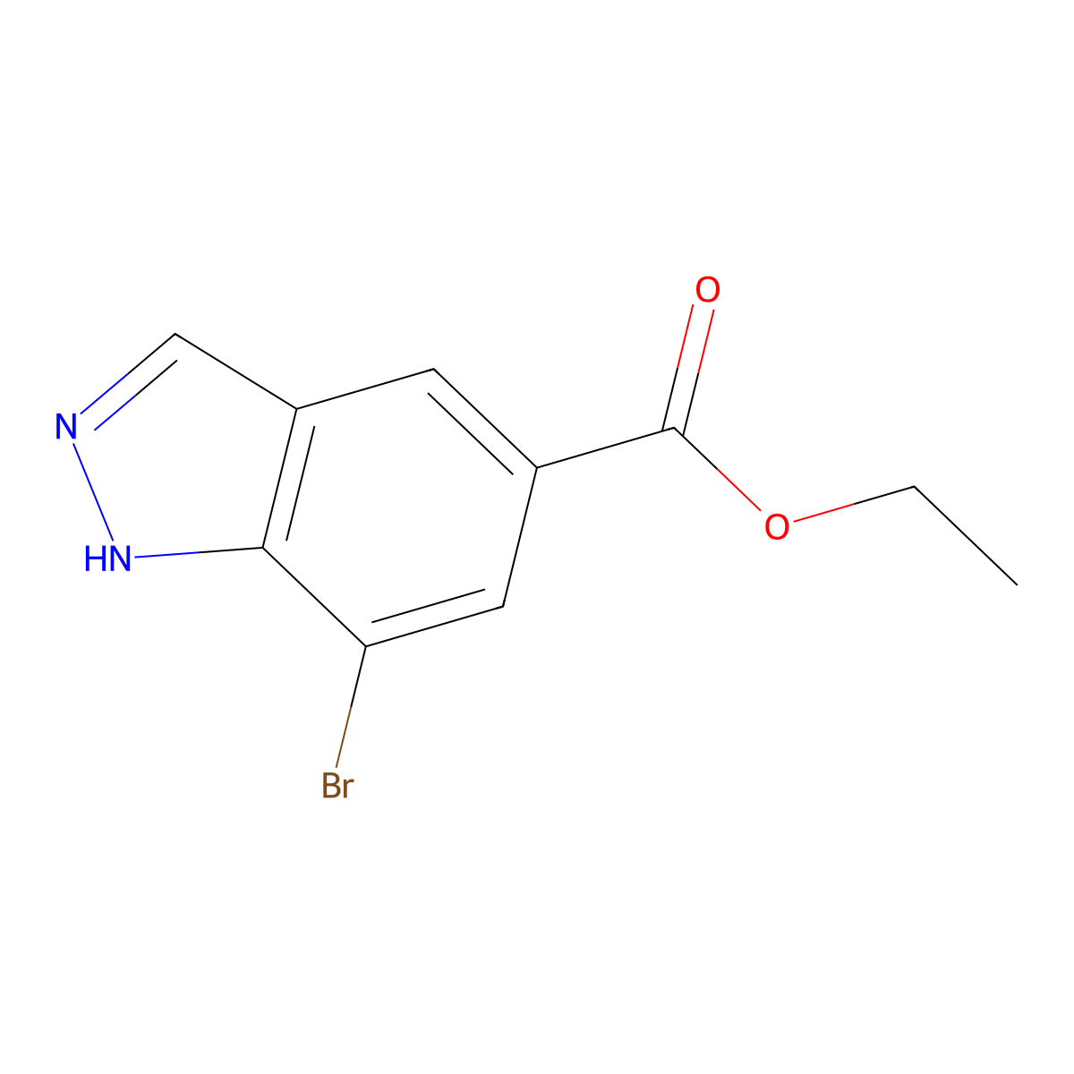 Ethyl 7-bromo-1H-indazole-5-carboxylate molecular structure, CAS 1355170-90-9