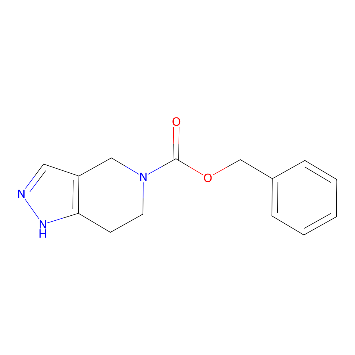Benzyl 6,7-dihydro-2H-pyrazolo[4,3-c]pyridine-5(4H)-carboxylate molecular structure, CAS 1355171-29-7