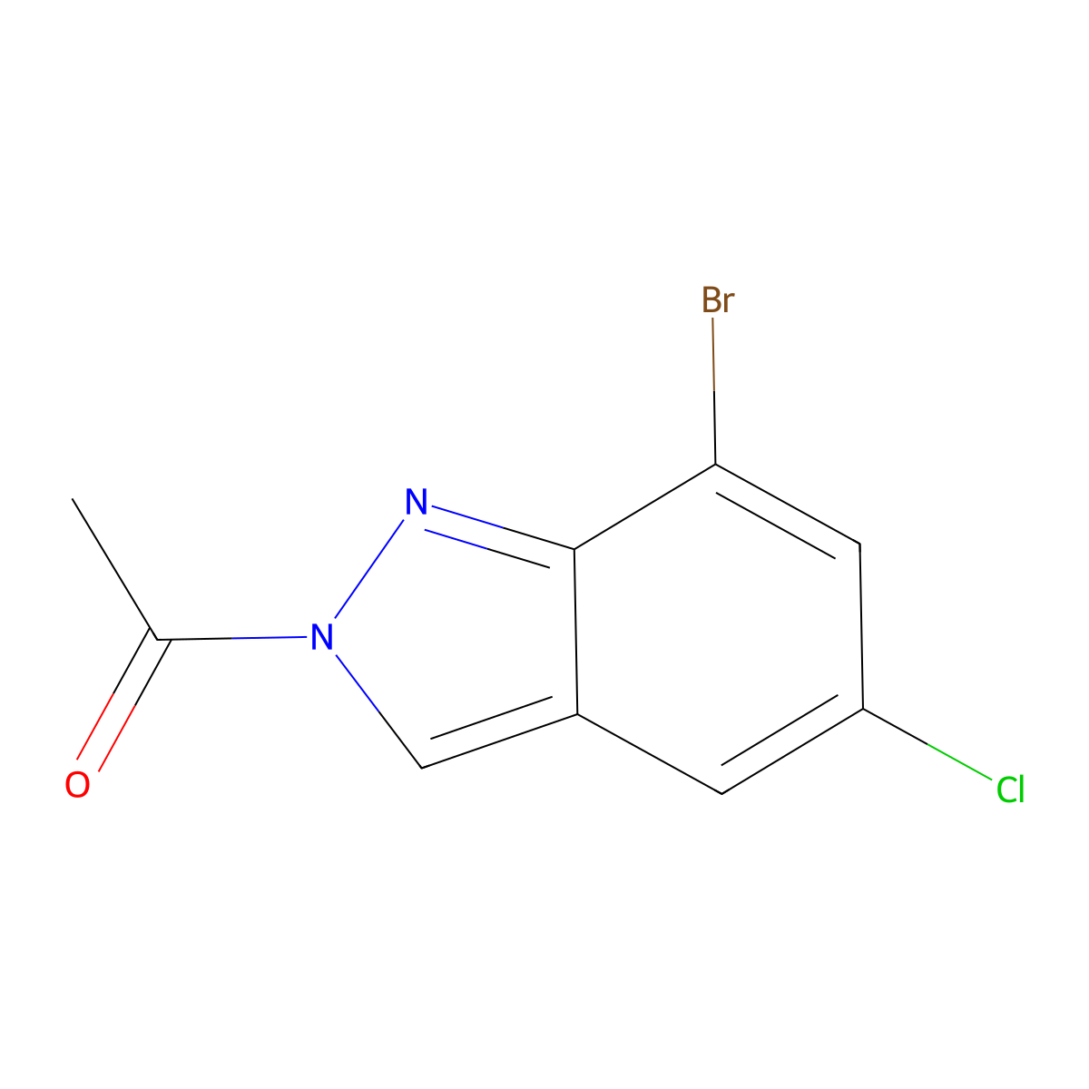 2-acetyl-7-bromo-5-chloro-2H-indazole molecular structure, CAS 1355171-38-8