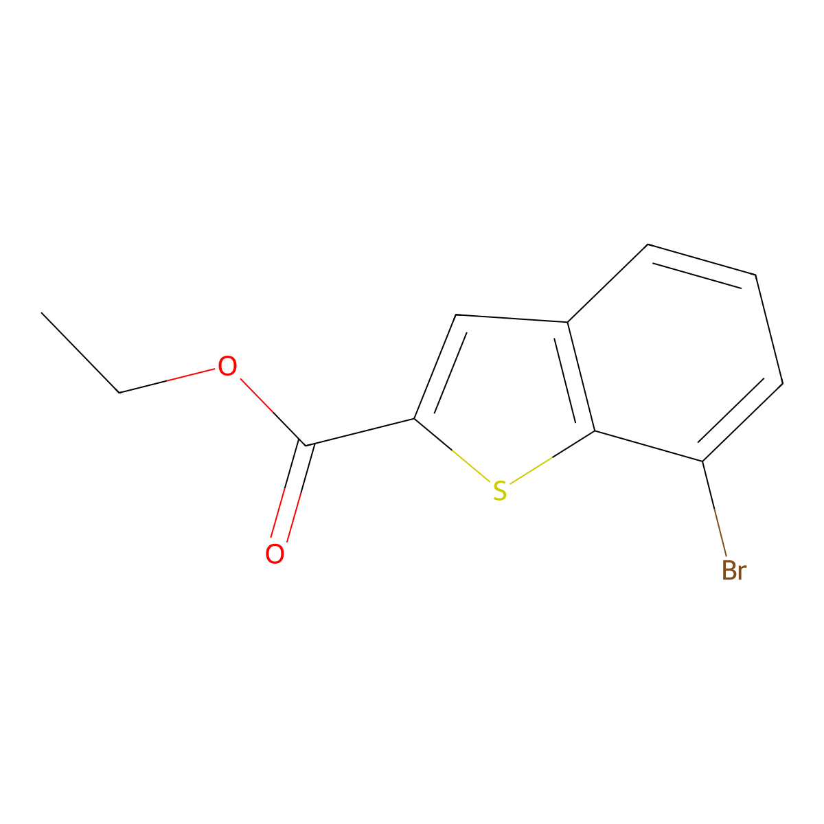 Ethyl 7-bromo-1-benzothiophene-2-carboxylate molecular structure, CAS 1355171-39-9